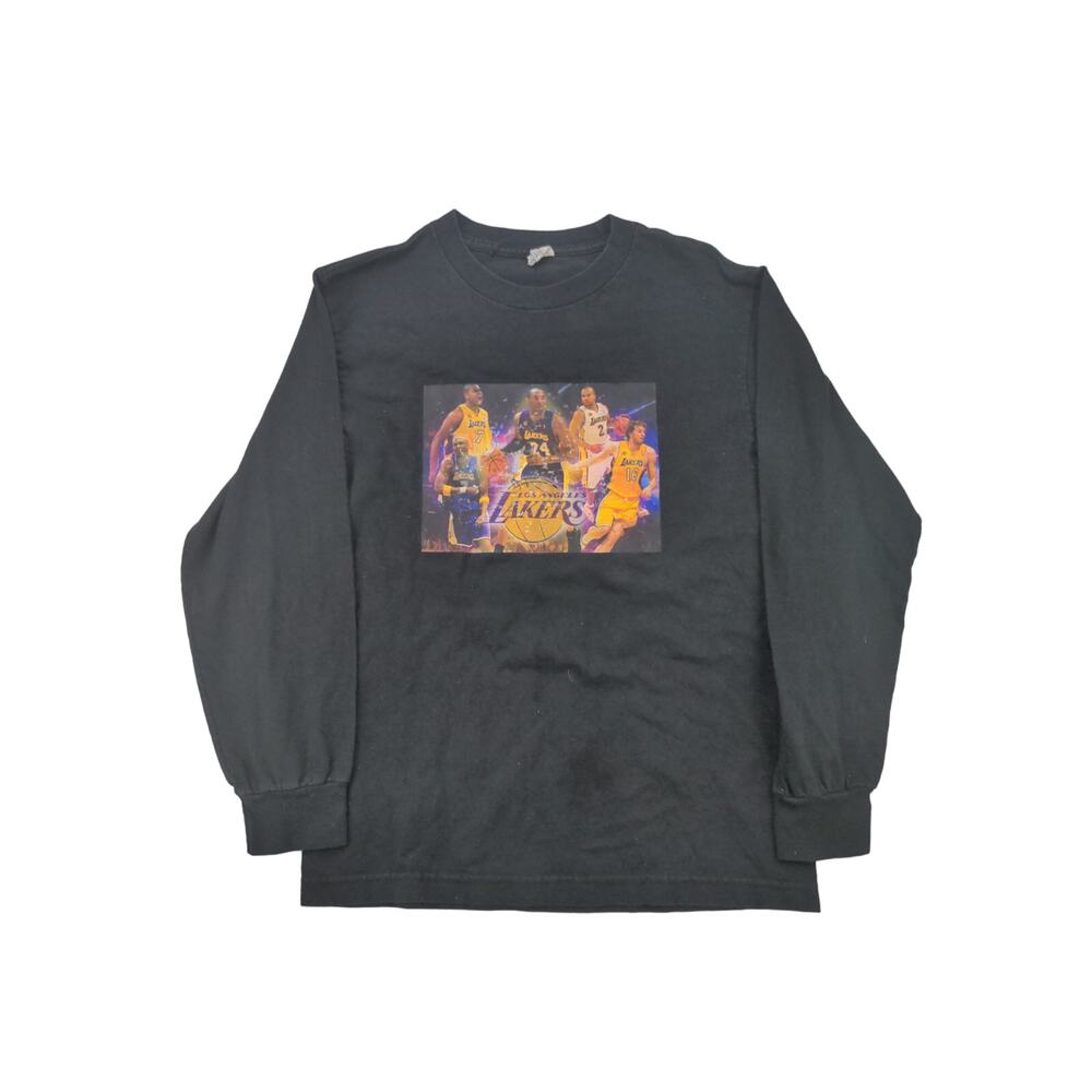 LA Los Angeles Lakers Long Sleeve Shirt Size S Black Graphic Basketball